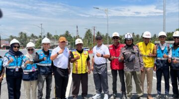 Kapolres Bireuen Bersama Dandim 0111/Bireuen Tinjau Kesiapan Akhir Jembatan Baru Krueng Tingkeum